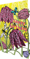 Roger La Borde Lasercut Fritillary Birthday Card