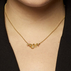 Scream Pretty - Gold Chinese Zodiac Snake Necklace