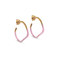 Enamel Copenhagen Earrings Sway - Light Pink & Gold