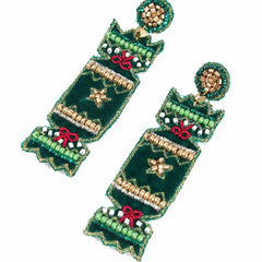 My Doris - Green Cracker Christmas Earrings