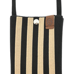 Charlie Phone Bag - Black/Ecru Stripes