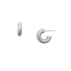 Moments Bria Small Twisted Silver Hoops