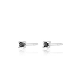 Scream Pretty - Silver Teeny Tiny Stud Earrings / Black