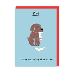 Ohh Deer - I Love You More Than Socks Dad Card