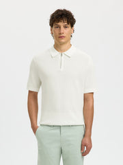 Selected Homme Cran Zip Polo - Egret