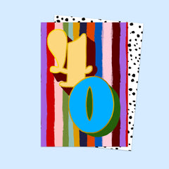 40th Gold Foil Birthday Card