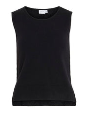 Vila Lilo O- Neck Knit Top - Black Beauty