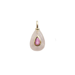 Moments Natural Rose Quartz Drop Charm