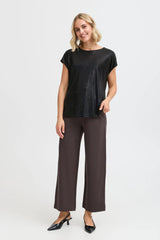 Fransa Franny Top - Black Metallic