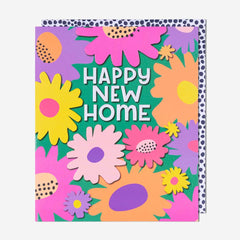 Pigment Green Floral New Home Card
