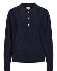 Numph NUDAJANA L/S POLO - Dark Sapphire