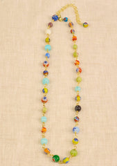 Namaste Millefiori Glass Bead Chain Necklace