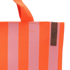 Lara Shopper Tote Bag - Orange/Pink Stripe