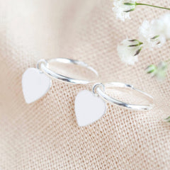 Lisa Angel Tiny Heart Hoop Earrings - Sterling Silver