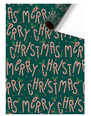 Stewo Giftwrap- Merry Christmas Cane Roll Wrap