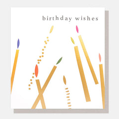 Caroline Gardner - Gold Candles Birthday Wishes Card