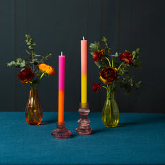 Talking Tables Midnight Forest Glass Candle Holder - Pink