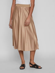 Vila Nitban Pleat Skirt -Sandshell