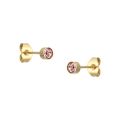 Moments Lucia Gold Stud Earrings - Pink