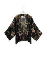 One Hundred Stars Wisteria Black Kimono