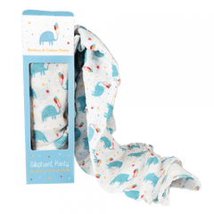 Rex London Swaddling Blanket - Elephant Party