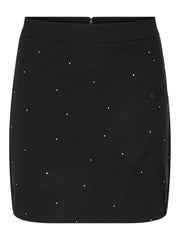 Pieces Eva Rhinestone Mini Skirt - Black/Rhinestone