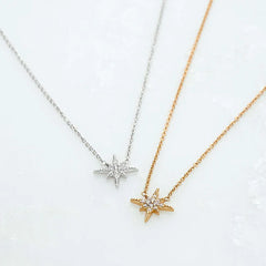 Scream Pretty - Gold Plated Starburst Necklace With Slider Clasp