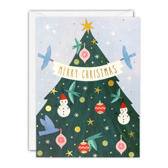 James Ellis Tree With Birds Christmas Mini Card