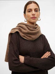 Vero Moda - Gila Rib Scarf ~ Brown Lentil/Black Mele