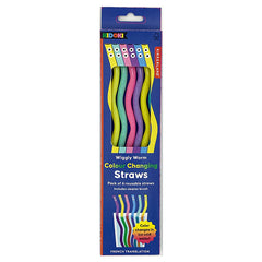 Kikkerland Wiggly Worm Color Changing Straws