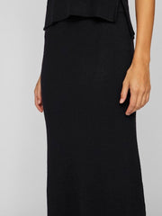 Vila Lilo Ancle Knit Skirt - Black Beauty