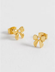 Estella Bartlett Pearl Bow Stud Earrings