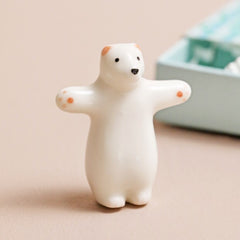 Lisa Angel Tiny Matchbox Ceramic Bear Token