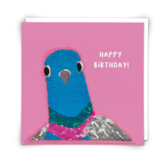 Redback Cards - Pigeon Sequin Patch Card