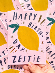Kerrie Illustrates Happy Birthday Zestie Birthday Card