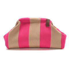 Emma Clutch Bag - Taupe/Pink Stripe