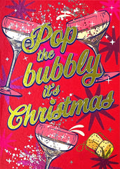 Cath Tate Pop The Bubbly It's Christmas Card