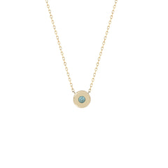 Moments Gold Blue Crystal Necklace