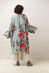 One Hundred Stars Chrysanthemum Aqua Grande Kimono