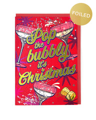 Cath Tate Pop The Bubbly It's Christmas Card