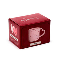 Puckator Amore Heart Shaped Handle Porcelain Mug
