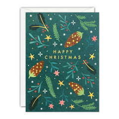 James Ellis Pine Cones Christmas Mini Card