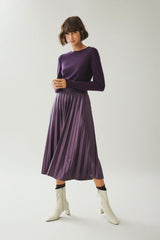 Vila Nitban Pleat Skirt - Plum Perfect