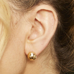 Scream Pretty - Gold Dome Ball Huggie Earrings