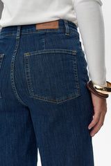 Numph Nuparis Cropped Jeans- Dark Blue Denim