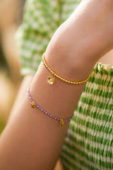 Estella Bartlett Purple Beaded Butterfly Bracelet Gold Plated
