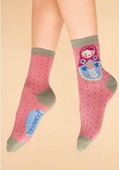 Powder Design - Matryoshka Doll Ankle Socks Petal