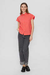 Numph Nugia Sleeveless Shirt -Calypso Coral