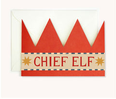 Hadley Chief Elf Party Hat Card