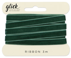 Glick Fabric Ribbon Velvet Green